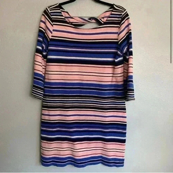 Lilly Pulitzer Bay Dress Striped Boatneck Knit- Medium - Picture 2 of 8